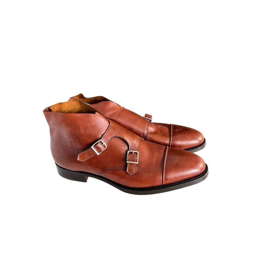 John Lobb William II Double Monk Strap Leather Ankle Boots Brown